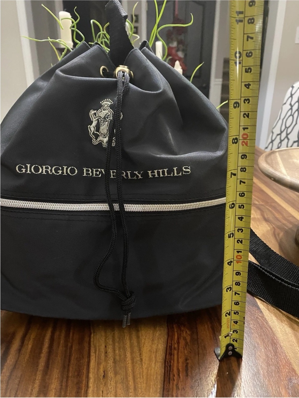 Vintage Giorgio Beverly Hills  Black Drawstring Backpack - Picture 2 of 4